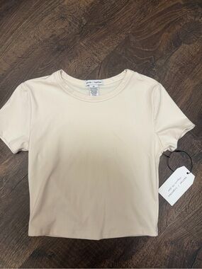 Better Together Beige Cropped Tee NWT | Soft Stretch Basic | Size XS